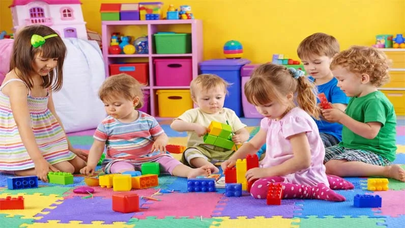 Kids are playing with toys