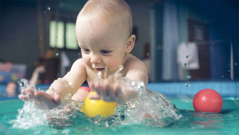 baby in the water