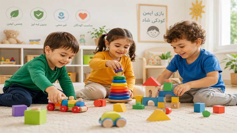 Kids are playing with safe toys