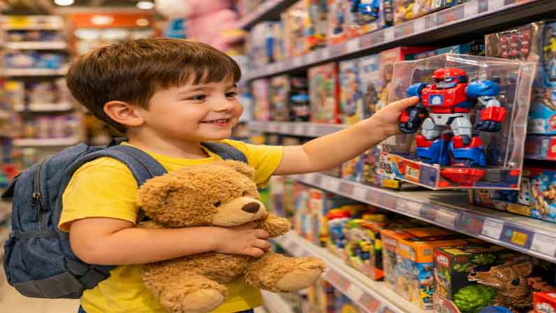 Kid in the toy shop