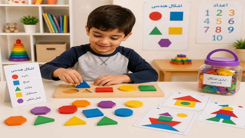 Kid plays with toys