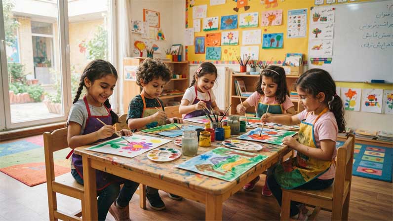 Kids are painting