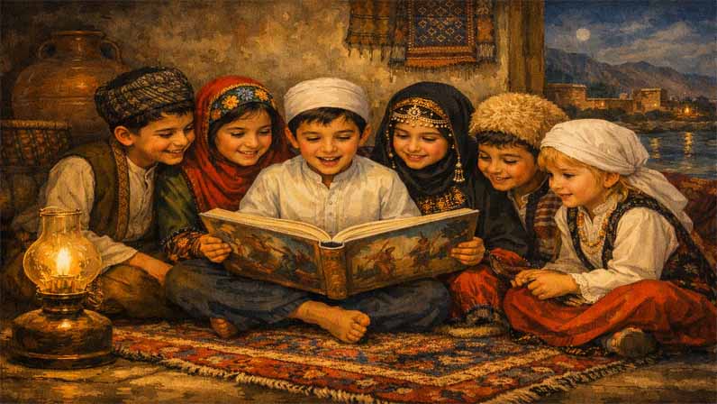 Kids are reading the story book
